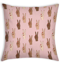 Load image into Gallery viewer, Pink Peace- out cushion