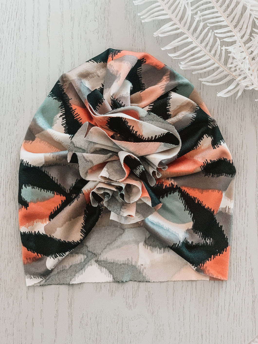 Raw Edge Ruffle Turban