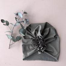 Load image into Gallery viewer, Raw Edge Ruffle Turban- Eucalypt