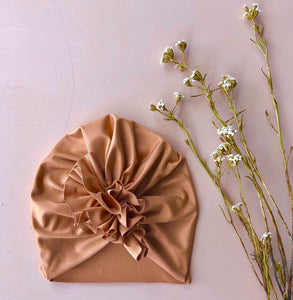 Raw Edge Ruffle Turban- Terracotta